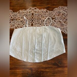 BP Baby Blue Lace Overlay Corset Tank Top